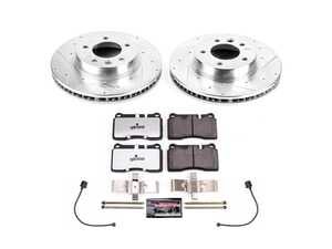 ES#4798498 - K8821-26 - Power Stop Z26 Street Warrior Front Brake Kit (330mm) - A direct-fit performance upgrade with drilled & slotted zinc-plated rotors and extreme-performance carbon-fiber ceramic pads. - Power Stop - Volkswagen