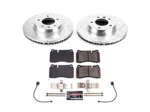 ES#4798497 - K8821 - Power Stop Z23 Evolution Sport Front Brake Kit (330mm) - A direct-fit performance upgrade with drilled & slotted zinc-plated rotors and low-dust carbon-fiber ceramic pads. - Power Stop - Volkswagen