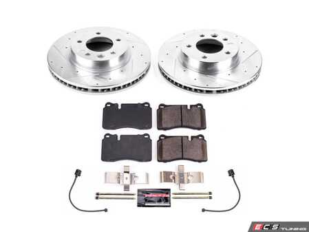 ES#4798497 - K8821 - Power Stop Z23 Evolution Sport Front Brake Kit (330mm) - A direct-fit performance upgrade with drilled & slotted zinc-plated rotors and low-dust carbon-fiber ceramic pads. - Power Stop - Volkswagen