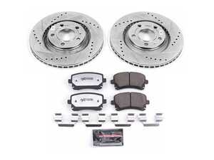 ES#3989918 - K4564-26 - Power Stop Z26 Street Warrior Rear Brake Kit (300mm) - A complete performance rear brake upgrade featuring drilled & slotted vented rotors and high-performance carbon-fiber ceramic pads. - Power Stop - Audi