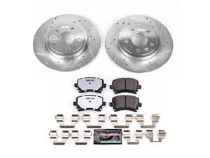 ES#3989924 - K4624-26 - Power Stop Z26 Street Warrior Rear Brake Kit (287mm) - A complete performance rear brake upgrade featuring drilled & slotted solid rotors and high-performance carbon-fiber ceramic pads. - Power Stop - Audi