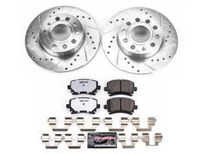 ES#3989926 - K4627-26 - Power Stop Z26 Street Warrior Rear Brake Kit (260mm) - A complete performance rear brake upgrade featuring drilled & slotted solid rotors and high-performance carbon-fiber ceramic pads. - Power Stop - Volkswagen