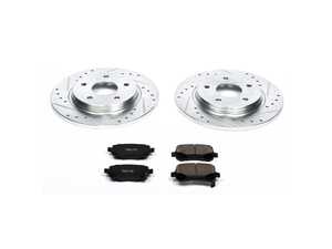 ES#3157001 - K4569 - Power Stop Z23 Evolution Sport Rear Brake Kit (305mm) - A direct-fit upgrade with drilled & slotted zinc-plated rotors and low-dust carbon-fiber ceramic pads. - Power Stop - Volkswagen