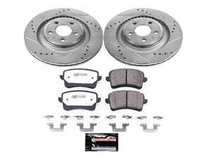 ES#3989934 - K4746-26 - Power Stop Z26 Street Warrior Rear Brake Kit (330mm) - A complete performance rear brake upgrade featuring drilled & slotted vented rotors and high-performance carbon-fiber ceramic pads. - Power Stop - Audi