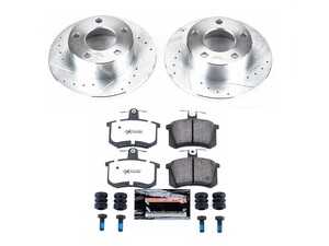 ES#3989942 - K514-26 - Power Stop Z26 Street Warrior Rear Brake Kit (245mm) - A complete performance rear brake upgrade featuring drilled & slotted solid rotors and high-performance carbon-fiber ceramic pads. - Power Stop - Audi