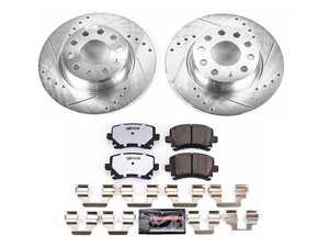 ES#3989974 - K5666-26 - Power Stop Z26 Street Warrior Rear Brake Kit (272mm) - A complete performance rear brake upgrade featuring drilled & slotted solid rotors and high-performance carbon-fiber ceramic pads. - Power Stop - Volkswagen