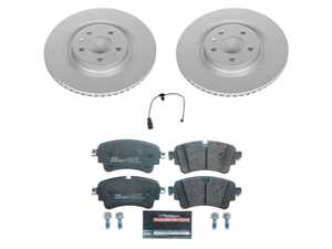ES#4795537 - ESK8043 - Power Stop Euro-Stop Rear Brake Kit (330x22) - An authentic OE-specification rear-wheel braking solution featuring European-sourced pads, high-carbon smooth Geomet coated rotors, and strict ECE-R90 certification. - Power Stop - Audi