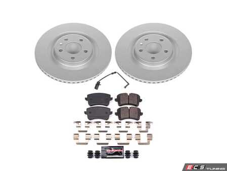 ES#4794946 - CRK8850 - Power Stop Z23 Evolution Sport Rear Brake Kit (330mm) - A direct-fit upgrade with GEOMET coated plain rotors and low-dust carbon-fiber ceramic pads. - Power Stop - Audi