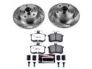 ES#3990022 - K588-26 - Power Stop Z26 Street Warrior Rear Brake Kit (245mm) - A complete performance rear brake upgrade featuring drilled & slotted solid rotors and high-performance carbon-fiber ceramic pads. - Power Stop - Audi