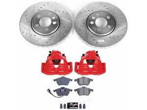 ES#4800570 - KC898 - Power Stop Z23 Evolution Sport Front Brake Kit with Calipers (288mm) - A direct-fit upgrade with drilled & slotted zinc-plated rotors, red powder-coated calipers, and low-dust carbon-fiber ceramic pads. - Power Stop - Volkswagen