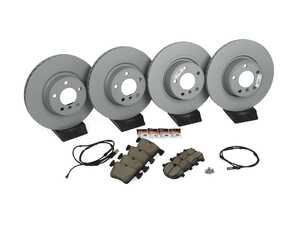 ES#3047780 - 34106787490KT4 - Front & Rear Brake Service Kit - Featuring Zimmermann coated rotors and ECS DD23 Daily Driver ceramic pads - Assembled By ECS - BMW