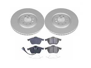 ES#3989355 - CRK914 - Power Stop Z23 Evolution Sport Coated Front Brake Kit (312mm) - A complete front-wheel daily-driver upgrade featuring high-carbon smooth Geomet coated rotors and low-dust carbon-fiber ceramic pads. - Power Stop - Audi Volkswagen