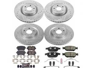 ES#3990083 - K6130 - Power Stop Z23 Evolution Sport Front & Rear Brake Kit (356mm/330mm) - A complete 4-wheel performance brake upgrade featuring drilled & slotted rotors and low-dust carbon-fiber ceramic pads. - Power Stop - Audi