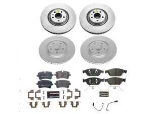 ES#4795393 - ESK6132 - Power Stop Euro-Stop Premium Front & Rear Brake Kit (356mm/330mm) - An authentic OE-specification 4-wheel braking solution featuring European-sourced pads, high-carbon smooth Geomet coated rotors, and strict ECE-R90 certification. - Power Stop - Audi