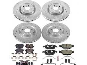 ES#3990085 - K6132 - Power Stop Z23 Evolution Sport Front & Rear Brake Kit (356mm/330mm) - A complete 4-wheel performance brake upgrade featuring drilled & slotted rotors and low-dust carbon-fiber ceramic pads. - Power Stop - Audi
