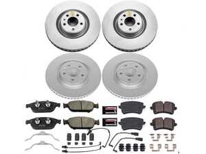 ES#3989102 - CRK6132 - Power Stop Z23 Evolution Sport Coated Front & Rear Brake Kit (356mm/330mm) - A complete 4-wheel daily-driver upgrade featuring high-carbon smooth Geomet coated rotors and low-dust carbon-fiber ceramic pads. - Power Stop - Audi
