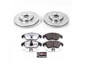 ES#3990087 - K6133-26 - Power Stop Z26 Street Warrior Front Brake Kit (320mm) - A complete performance front brake upgrade featuring drilled & slotted rotors and high-performance carbon-fiber ceramic pads. - Power Stop - Audi