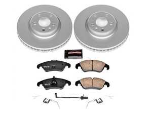 ES#3989103 - CRK6133 - Power Stop Z23 Evolution Sport Coated Front Brake Kit (320mm) - A complete front-wheel daily-driver upgrade featuring high-carbon smooth Geomet coated rotors and low-dust carbon-fiber ceramic pads. - Power Stop - Audi