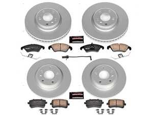 ES#3989104 - CRK6134 - Power Stop Z23 Evolution Sport Coated Front & Rear Brake Kit (320mm/300mm) - A complete 4-wheel daily-driver upgrade featuring high-carbon smooth Geomet coated rotors and low-dust carbon-fiber ceramic pads. - Power Stop - Audi