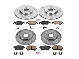 ES#3157512 - K6134 - Power Stop Z23 Evolution Sport Front & Rear Brake Kit (320mm/300mm) - A complete 4-wheel performance brake upgrade featuring drilled & slotted rotors and low-dust carbon-fiber ceramic pads. - Power Stop - Audi