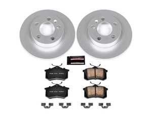 ES#3988869 - CRK3093 - Power Stop Z23 Evolution Sport Rear Brake Kit (239mm) - A direct-fit upgrade with GEOMET coated plain rotors and low-dust carbon-fiber ceramic pads. - Power Stop - Audi