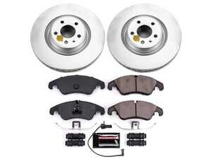 ES#3989108 - CRK6140 - Power Stop Z23 Evolution Sport Coated Front Brake Kit (345mm) - A complete front-wheel daily-driver upgrade featuring high-carbon smooth Geomet coated rotors and low-dust carbon-fiber ceramic pads. - Power Stop - Audi