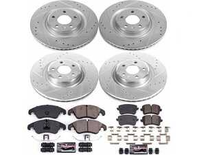 ES#3990096 - K6141 - Power Stop Z23 Evolution Sport Front & Rear Brake Kit (345mm/330mm) - A complete 4-wheel performance brake upgrade featuring drilled & slotted rotors and low-dust carbon-fiber ceramic pads. - Power Stop - Audi