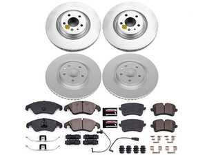 ES#3989109 - CRK6141 - Power Stop Z23 Evolution Sport Coated Front & Rear Brake Kit (345mm/330mm) - A complete 4-wheel daily-driver upgrade featuring high-carbon smooth Geomet coated rotors and low-dust carbon-fiber ceramic pads. - Power Stop - Audi