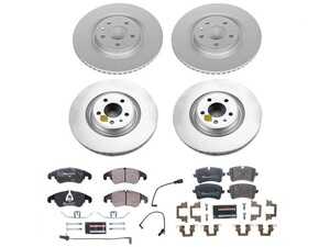 ES#4795396 - ESK6141 - Power Stop Euro-Stop Premium Front & Rear Brake Kit (345mm/330mm) - An authentic OE-specification 4-wheel braking solution featuring European-sourced pads, high-carbon smooth Geomet coated rotors, and strict ECE-R90 certification. - Power Stop - Audi