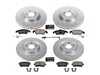 ES#3194982 - k6143KT - Power Stop Z23 Evolution Sport Front & Rear Brake Kit (345mm/330mm) - A complete 4-wheel performance brake upgrade featuring drilled & slotted rotors and low-dust carbon-fiber ceramic pads. - Power Stop - Audi