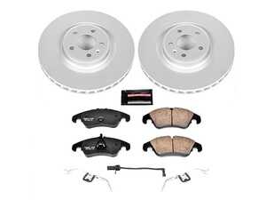 ES#3989114 - CRK6154 - Power Stop Z23 Evolution Sport Coated Front Brake Kit (345mm) - A complete front-wheel daily-driver upgrade featuring high-carbon smooth Geomet coated rotors and low-dust carbon-fiber ceramic pads. - Power Stop - Audi