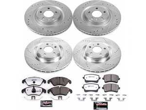 ES#3990105 - K6155-26 - Power Stop Z26 Street Warrior Front & Rear Brake Kit (345mm/330mm) - A complete 4-wheel performance brake upgrade featuring drilled & slotted rotors and high-performance carbon-fiber ceramic pads. - Power Stop - Audi