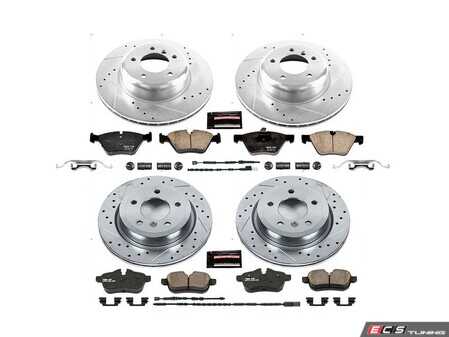ES#3525687 - K6417 - Z23 Evolution Sport Brake Kit - Front & Rear - The ideal choice for enthusiasts who want to maintain a clean appearance on their wheels while enjoying a significant boost in braking responsiveness. - Power Stop - BMW