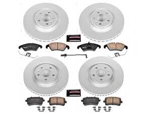 ES#3146815 - ESK6155 - Power Stop Euro-Stop Premium Front & Rear Brake Kit (345mm/330mm) - An authentic OE-specification 4-wheel braking solution featuring European-sourced pads, high-carbon smooth Geomet coated rotors, and strict ECE-R90 certification. - Power Stop - Audi