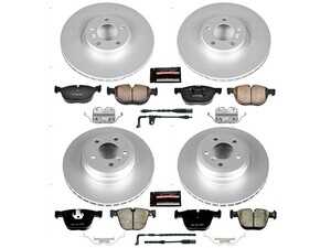 ES#3989085 - CRK6060 - Z23 Evolution Coated Brake Kit - Front and Rear - This comprehensive "bolt-on" upgrade replaces your aging factory components with high-quality, carbon-fiber ceramic pads and cross-drilled, slotted rotors. - Power Stop - BMW