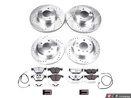 ES#4798536 - K8882-26 - Z26 Street Warrior Brake Upgrade Kit - "Complete 4-wheel drilled rotors and carbon-fiber pads for BMW E9X wagons and convertibles. - Power Stop - BMW