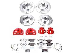 ES#4799500 - KC4094-26 - PowerStop Z26 Street Warrior Brake Kit - Complete Z26 brake kit with red calipers for 335i/335d - Power Stop - BMW