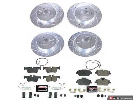 ES#4798192 - K8113 - owerStop Z23 Evolution Sport Brake Upgrade Kit - Z23 sport brake kit with drilled/slotted rotors for BMW i3. - Power Stop - BMW