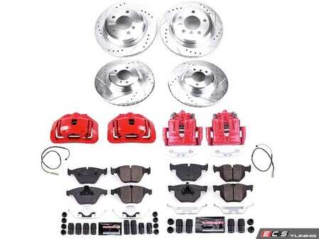 ES#4800048 - KC6059 - PowerStop Z23 Evolution Sport Brake Upgrade Kit - Complete Z23 performance brake upgrade with red calipers for 335xi. - Power Stop - BMW
