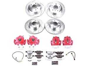 ES#4799516 - KC4104-26 - PowerStop Z26 Street Warrior Brake & Caliper Kit - Complete front and rear red caliper braking for 328i xDrive. - Power Stop - BMW
