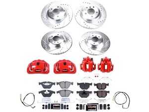 ES#4799499 - KC4094 - PowerStop Z23 Evolution Sport Brake Upgrade Kit with Calipers - Complete Z23 performance brake kit with red calipers for 335i/335d - Power Stop - BMW