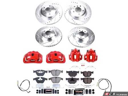 ES#4799499 - KC4094 - PowerStop Z23 Evolution Sport Brake Upgrade Kit with Calipers - Complete Z23 performance brake kit with red calipers for 335i/335d - Power Stop - BMW