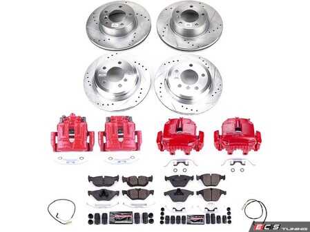 ES#4799512 - KC4102 - PowerStop Z23 Evolution Sport Brake Upgrade Kit - Complete Z23 brake upgrade with red calipers for 2007 328xi - Power Stop - BMW