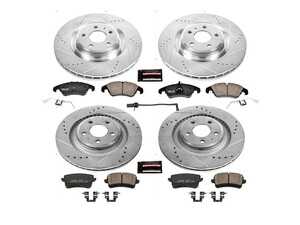 ES#3990106 - K6157 - Power Stop Z23 Evolution Sport Front & Rear Brake Kit (345mm/330mm) - A complete 4-wheel performance brake upgrade featuring drilled & slotted rotors and low-dust carbon-fiber ceramic pads. - Power Stop - Audi