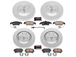 ES#3989116 - CRK6157 - Power Stop Z23 Evolution Sport Coated Front & Rear Brake Kit (345mm/330mm) - A complete 4-wheel daily-driver upgrade featuring high-carbon smooth Geomet coated rotors and low-dust carbon-fiber ceramic pads. - Power Stop - Audi