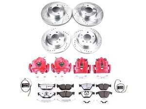 ES#4800058 - KC6074-26 - PowerStop Z26 Street Warrior Brake & Caliper Kit - Complete front and rear red caliper braking for 2011-2012 328xi - Power Stop - BMW