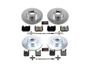 ES#3990175 - K6655 - Z23 Evolution Brake Kit - Front and Rear - For the enthusiast who wants a "spirited" commute, this replaces your stock components with high-performance drilled and slotted rotors and ceramic pads. - Power Stop - BMW