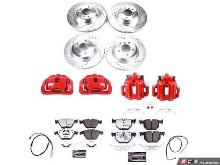 ES#4800321 - KC7021-26 - PowerStop Z26 Street Warrior Brake & Caliper Kit - Complete front and rear red caliper braking for X1 xDrive35i - Power Stop - BMW