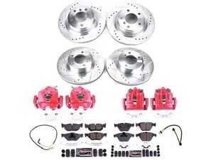 ES#4799521 - KC4107 - PowerStop Z23 Evolution Sport Brake Upgrade Kit - Complete Z23 brake upgrade with red calipers for 328i RWD. - Power Stop - BMW
