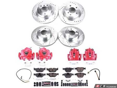 ES#4799521 - KC4107 - PowerStop Z23 Evolution Sport Brake Upgrade Kit - Complete Z23 brake upgrade with red calipers for 328i RWD. - Power Stop - BMW